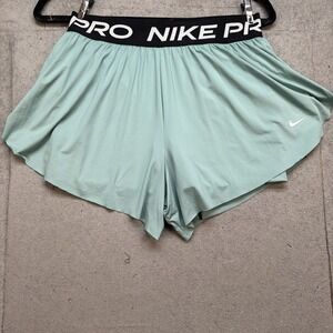 Nike Pro Dri-FIT Shorts Womens XL Mint Green Athletic Training Gym